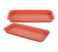 NULYLU 2pcs Rectangular Plastic Plant Plate Drip Tray Flower Pot Saucers Prevent Soil Falling Not Easy to Deform for Gardening Projects and Home Decoration