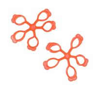 NULYLU 2pcs Red Hand Grip Finger Exerciser for Mobility and Strengthening, Silicone and Plastic Guitar Trainer for Musicians and Athletes, for Use Sitting at Your Desk Or in The Office