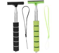 NULYLU 2pcs Retractable Rear View Mirror Squeegee Windshield Cleaning Tool with Long Handle 22-101cm Car Glass Cleaner for Side Window and Mirror Maintenance