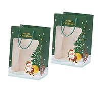 NULYLU 2pcs Santa Claus present Bag Christmas Party Bag Holiday Christmas Party The Burlap Handles Large Pouch Packaging Pouch Material Presents present Paper