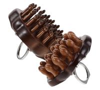 NULYLU 2pcs Scalp Scraping Comb Scalp Gua Sha Comb Wooden Hair Brush with Metal Ring Brown Home the Go