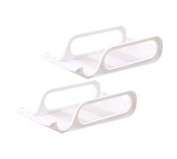 NULYLU 2Pcs Stackable Refrigerator Drink Can Rack Vertical Storage Organizer Basket for Beer Beverages and Fruit Veg Storage Space-saving White Containers for Fridge Tidy