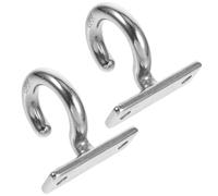 NULYLU 2pcs Stainless Steel Ceiling Mount Hooks with Heavy Duty Strong Load Capacity, Flat Question Mark Shape Screw Hooks for Home and Commercial Use, Silver Metal Hanging Hardware