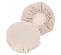 NULYLU 2pcs Storage Jar Lid Bottle Cover Cloth Replacement Caps Fits Storage Jar Keeps Food Fresh 3.54x3.54x0.08in Beige Kitchen Use