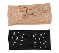 NULYLU 2pcs Stretchy Wide Headband Hair Wrap Flocking Material Fashionable Delicate Cross Head Wrap Hair Band Creates Instant New Hairstyle Suitable for Parties and Daily Use Random Color