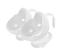 NULYLU 2pcs Suction Cup Bowl Seniors Bowls Silicone Anti-Fallen Design Easy to Clean White Pp Silicone Dining Aid for Handicapped People Senior Dining