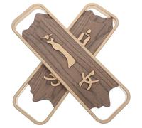 NULYLU 2pcs Toilet Door Sign Wc Plaque 7.9x5.1x0.4inch Walnut Wood Rustic Style Prominent Signage Easy Installation for Public Washrooms