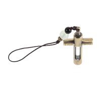 NULYLU 2pcs Vintage Metal Cross Cremation Keepsake Pendants with Glass Hourglass Vials, Dual Purpose Ashes Holders for Human or Pet Memorials, Suitable for Funerals and Remembrance