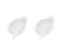 NULYLU 2pcs White Plume Hair Clips for Women Lightweight Alloy Bang Clips with Three-dimensional Design, Safe and Elegant Accessories for Han Chinese Clothing and Weddings