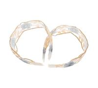NULYLU 2pcs Wide Floral Embroidered Hairband for Women Thick Headband Lace Trim Fashion Headwear for Spring Boho Style