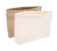 NULYLU 2pcs Zipper Waxed Canvas Cosmetic Bag Clutch for Women Portable Makeup Bag Pouch for Travel Makeup Storage Organizer