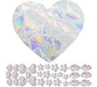 NULYLU 3 Sheets PVC Window Stickers Anti-Collision Static Cling Rainbow Prism Design Cloud Shaped Decorative Window Clings to Strikes on Glass Doors