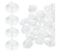 NULYLU 30pcs Glass Seashell Pendant Charm 14mm White Clam Shell Bead for Crafting Jewelry Making Supplies