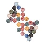 NULYLU 33pcs Volcanic Rock Essential Oil Stone Beads for Fragrance Diffusion, Portable round Lava Beads 10mm, for Home and Office Air Freshener