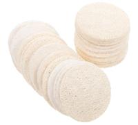 NULYLU 36pcs Loofah Exfoliating Pads Face Scrubber Deeply Clean The Skin Beige Natural Loofah Material Versatile Usage for Shower and Face Cleansing