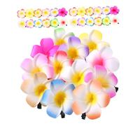 NULYLU 36pcs Plumeria Flower Hair Clips Tropical Hair Accessories for Hawaiian Parties Beach Events Luau Celebrations Lightweight Vibrant Faux Floral Hairpins