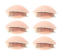 NULYLU 3Pairs Makeup Practice Kit Replacement Eyelids Removable Eyelash Extension Tool for Advanced Lash Mannequin Head Realistic Skin Tone for Professional Training