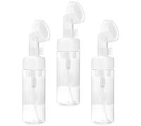 NULYLU 3pcs 150ml Transparent Foaming Pump Bottle Dispenser with Brush Head Ideal for Body Wash and Face Cleanser Mousse Empty Bottles for Skincare and Personal Care