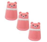 NULYLU 3pcs Bear Shaped Powder Storage Container with Puff Travel Makeup Powder Dispenser for Talcum Cosmetic Use Capacity Durable Design