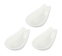 NULYLU 3pcs Ceramic Spoon Racks White Spoon Holders with Fine Workmanship and Sturdy Material for Kitchen and Hotels Creative Style