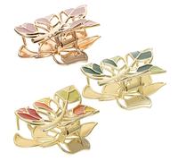 NULYLU 3pcs Colorful Hairpins Metal Claw Clips Leaves Design Hair Accessories for Women Long Hair
