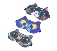 NULYLU 3pcs Cute Cartoon Animal Sleep Eye Masks Soft Night Blindfolds for Women Cat Pattern Eye Cover for Blocking Light and Enhancing Sleep Quality