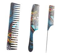NULYLU 3pcs Dragon Scale Mens Styling Comb Wide Tooth Hairdressing Tool for Men Home Barbershop
