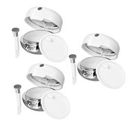 NULYLU 3pcs Lip Balm Containers Mini Containers Silicone Lip Brush and Mirror for