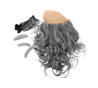 NULYLU 3pcs Old Man Bald Cap Costume Set Wig Eyebrows and Beard for Costume Parties Annual Events and Flexible Styling for Unique Looks