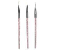 NULYLU 3pcs Professional Nail Art Liner Brushes with Nylon Wool, Flower and Line Drawing Design, for Home and Personal Use, Nail Art Supply for Manicure and Detailed Painting