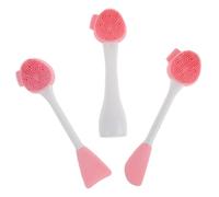 NULYLU 3pcs Silicone Face Cleaning Brush Multifunctional Facial Scrubber Lip Exfoliator Tool Precision Cleansing Mask Applicator for Skincare Routine Soft Comfortable Design