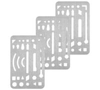 NULYLU 3pcs Stainless Steel Letter Shield Erasing Shield 4.7x2.3inch No Residue Add Highlights DIY Erasing Tool for Picture Making Artists and Designers