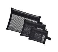 NULYLU 3pcs Travel Makeup Bag Set Mesh Cosmetic Organizers for Toiletries Portable Pouches for Women for Travel and Everyday Use