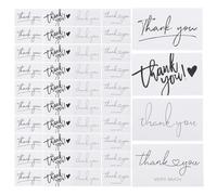 NULYLU 4 Bags 50pcs/bag Thank You Postcards Shopping Customer Thanks Cards Paper with Blank Backside Chic Simple Color Matching Design Convey Appreciation for Online Businesses