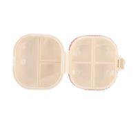 NULYLU 4 Compartments Travel Pill Holder Zippered Medication Holder Portable Pill Storage Abs Rhinestone Stylish Rhinestone Design for Home and On-The-go Daily Medicine Organization