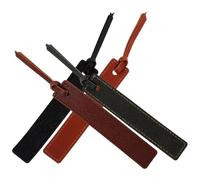 NULYLU 4 Pieces Leather Reading Bookmarks Set, Stitched Pu Leather Tabs in Black, Army Green, Light Brown and Brown, Sturdy Book Markers for Students and Teachers, for Book Pages