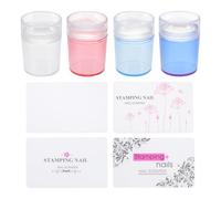 NULYLU 4 Sets Silicone Nail Stamper Manicure DIY Stamping Tools with Heads 3.8cm Fine Workmanship Create Attractive Patterns for Nail Art