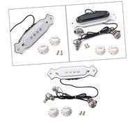 NULYLU 4 String Soundhole Pickup Pre-wired for Acoustic Guitar with Volume Tone Control Plastic Metal White