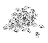 NULYLU 40Pcs Antique Silver Swirl Charms Pendants DIY Jewelry Making Accessories with Toggle Clasps for Bracelets Necklaces Earrings Trendy Women’S Jewelry
