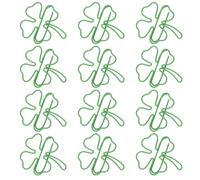 NULYLU 40pcs Green Metal Shamrock Paper Binder Clips for Saint Patrick's Day, Portable and Resistant to Bending, for DIY Projects and Office Use, Cute Clover Leaf Design