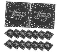 NULYLU 40pcs Silver Foil Birthday Napkins Elegant Disposable Paper Serviettes for Party Decorations for Cocktail Events and Birthday Celebrations Convenient Cleanup