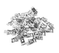 NULYLU 40pcs Spring Clips Replacement for Downlight Fixtures Metal Lamp Bracket with 2-Hole Design Silver Dual Functionality for Flat Panel Lights Suitable for Homes and Offices