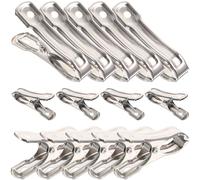 NULYLU 40pcs Stainless Steel Garden Clips with Spring Strong Holding Clothes Clips for Food Bag Closure and Greenhouse Netting Fixing in Silver