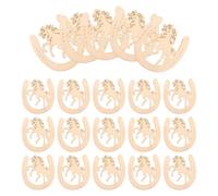 NULYLU 48pcs Horseshoe Shape Unfinished Wooden Cutouts Wooden Slices Creative Hand-Painted Craft Can Be Painted Can Be Dyed Lightweight DIY Fireplace Decoration