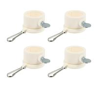 NULYLU 4pcs 1 Inch White Flag Pole Mounting Rings with Clips, Lightweight PVC and Metal Flagpole Rings, No Fading Sturdy Flag Parts for Outdoor Use