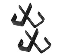 NULYLU 4pcs 25mm Bunk Bed Ladder Hooks with Black PVC Coating, Heavy Duty Metal Ladder Brackets for Loft Beds and Wall Mount, Utility Hooks for Bedroom and Camper Storage
