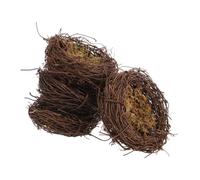 NULYLU 4pcs Artificial Bird Nest Ornaments Realistic Rattan Simulation Nest Decor for Photography Diy Crafts Easter Christmas Garden and Party Decoration