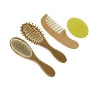 NULYLU 4pcs Boy Girl's Tender Brush Scalp Brush Wooden Boy Girl's Comb Bath Products Newborn