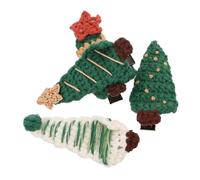 NULYLU 4pcs Christmas Hair Accessories Cute Knitted Alligator Barrettes for Women Girls Festive Xmas Tree Hairpins and Holiday for Boy Girl