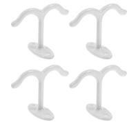 NULYLU 4pcs Coat Towel Clothes Hanger Metal Hanging Hooks Zinc Alloy Double Prong Hook Space-Saving Design Organize Clothes for Wardrobe and Cabinet